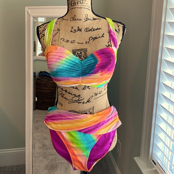 Blue Rod Beattie Other - Blue Rod Beattie colorful bikini, size 34D top, size 10 bottoms.